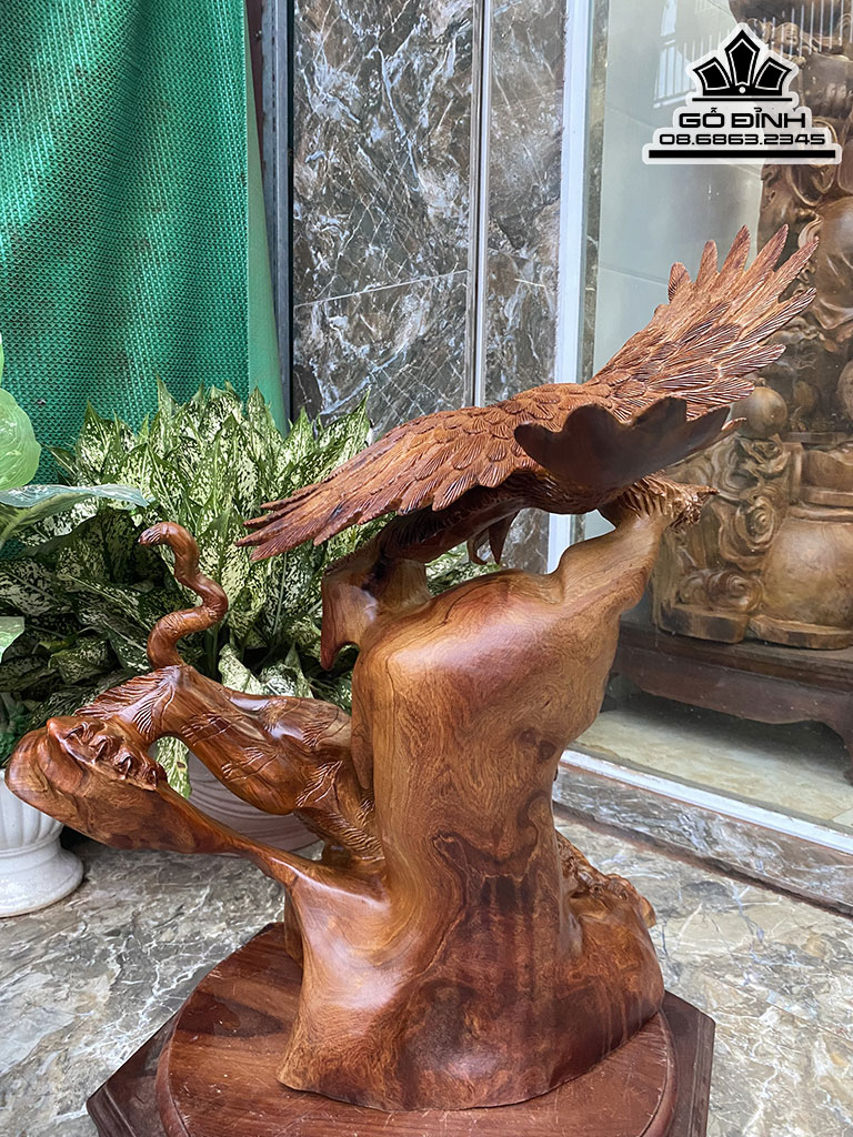 Tượng Anh Hùng Tương Ngộ Gỗ Hương Nguyên Khối Cao 60 Ngang 60 Sâu 38 (cm) 1