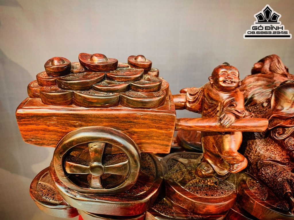 Tượng Phật Di Lặc Ngũ Phúc Gỗ Trắc Cao 40 Ngang 92 Sâu 30 (cm) 1