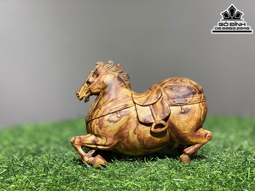 Tượng Ngựa Béo Phong Thủy (Nhất Mã) Gỗ Sưa Đỏ Cao 12 Ngang 16 Sâu 18 (cm) 0