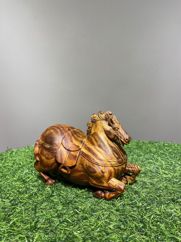 Tượng Ngựa Béo Phong Thủy (Nhất Mã) Gỗ Sưa Đỏ Cao 12 Ngang 16 Sâu 18 (cm) 2