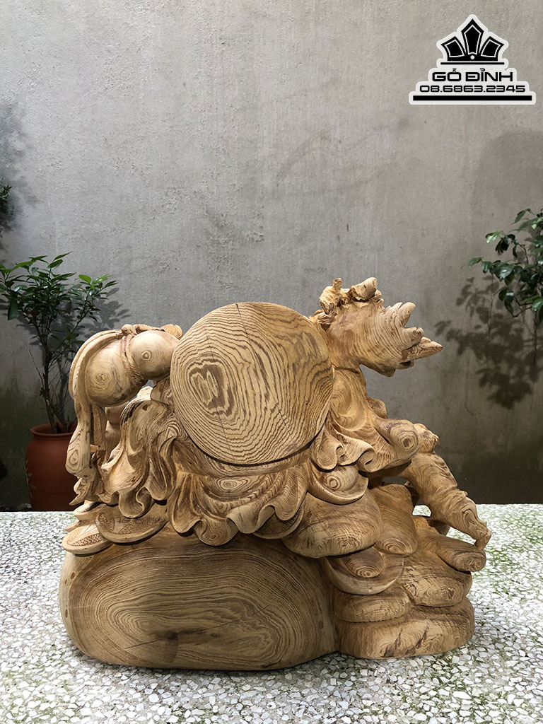 Tượng Phật Di Lặc Ngồi Bao Tiền Gỗ Ngọc Am Cao 40 Ngang 68 Sâu 26 (cm) 2
