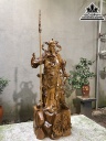 Tượng Quan Công Chống Đao Gỗ Bách Xanh Cao 102 Ngang 37 Sâu 33 (cm) 0