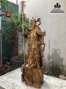 Tượng Quan Công Chống Đao Gỗ Bách Xanh Cao 102 Ngang 37 Sâu 33 (cm) 1