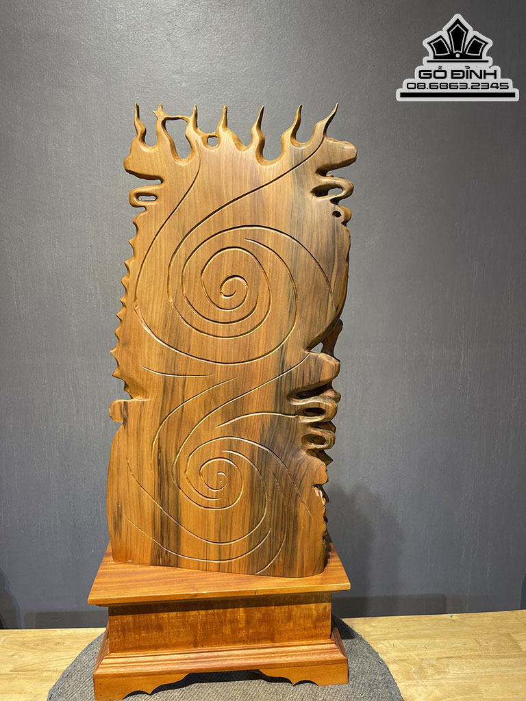 Tượng Cá Chép Hóa Rồng Gỗ Ngọc Am Cao 62 Ngang 33 Sâu 17 Cả Kỷ 78 (cm) 1