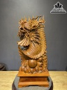 Tượng Cá Chép Hóa Rồng Gỗ Ngọc Am Cao 62 Ngang 33 Sâu 17 Cả Kỷ 78 (cm) 2