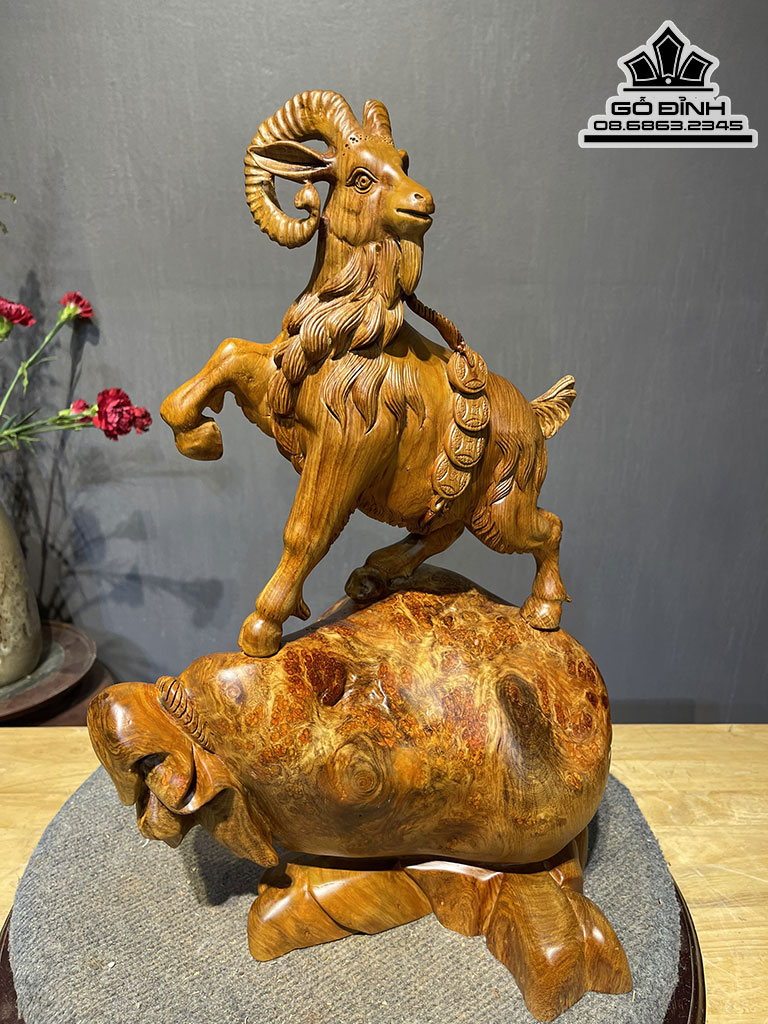 Tượng Nhất Dương Gỗ Nu Hương Cao 50 Ngang 31 Sâu 22 (cm) 1