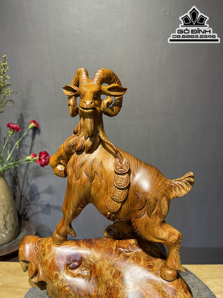 Tượng Nhất Dương Gỗ Nu Hương Cao 50 Ngang 31 Sâu 22 (cm) 6