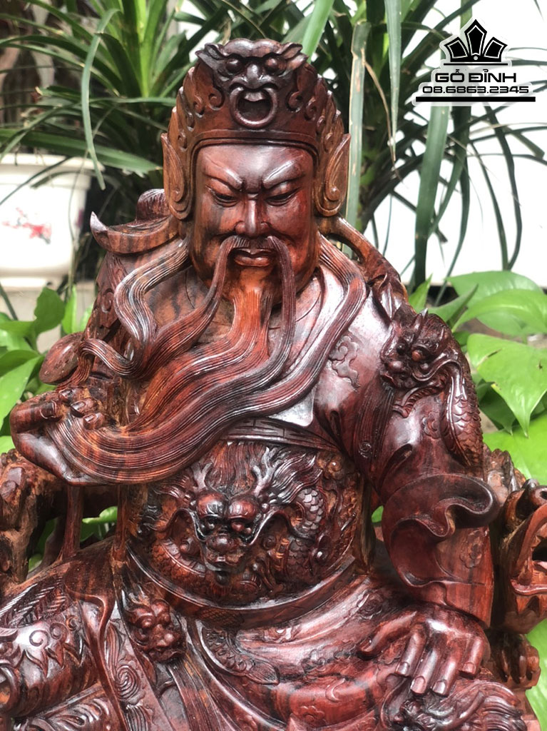 Tượng Quan Công Gỗ Trắc Cao 41 Ngang 22 Sâu 20 (cm) 1