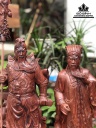 Cặp Tượng Gỗ Cẩm Quan Công Cao 56 Ngang 19 Sâu 16, Khổng Minh Cao 54 Ngang 17 Sâu 13 (cm) 1