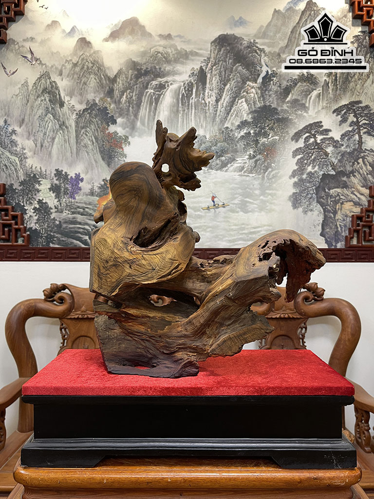 Tượng Phật Di Lặc Gỗ Lũa Bách Xanh Cao 33 Ngang 33 Sâu 14 (cm) 0