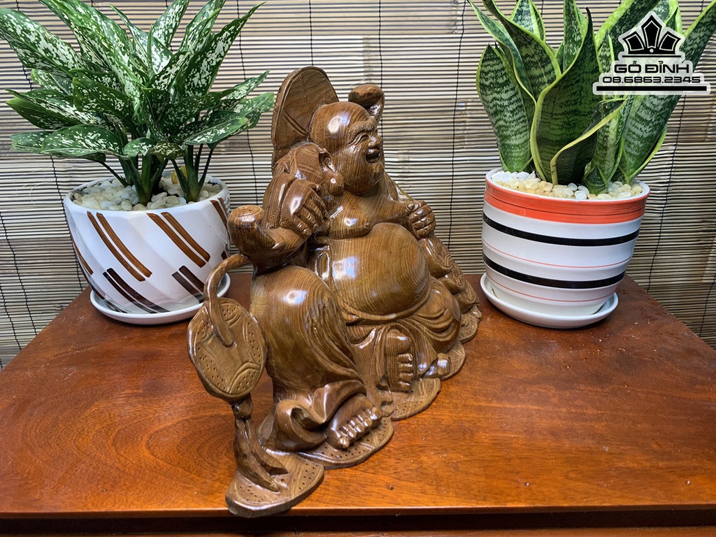 Tượng Phật Di Lặc Tam Phúc Gỗ Ngọc Am Cao 27 Ngang 39 Sâu 15 (cm)5