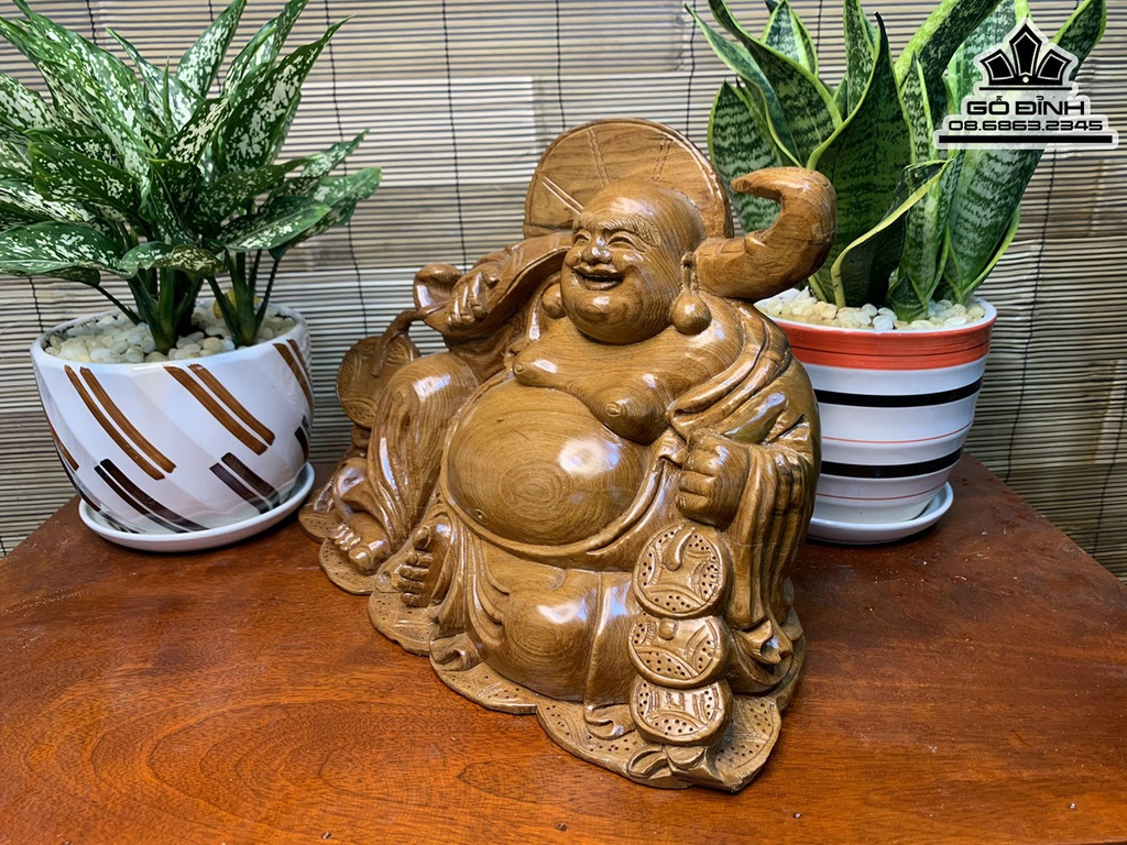Tượng Phật Di Lặc Tam Phúc Gỗ Ngọc Am Cao 27 Ngang 39 Sâu 15 (cm) 6