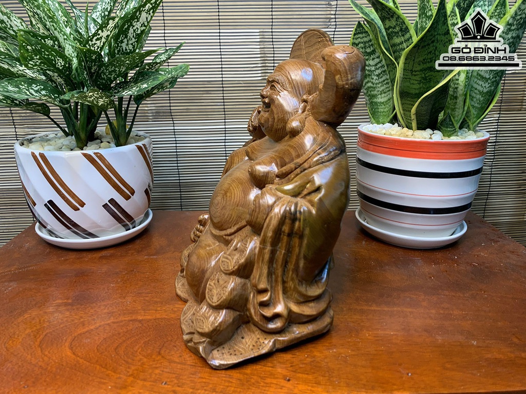 Tượng Phật Di Lặc Tam Phúc Gỗ Ngọc Am Cao 27 Ngang 39 Sâu 15 (cm) 7