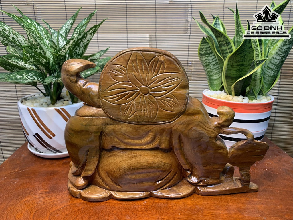 Tượng Phật Di Lặc Tam Phúc Gỗ Ngọc Am Cao 27 Ngang 39 Sâu 15 (cm) 8