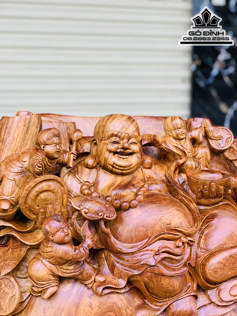 Tượng Phật Di Lặc Ngồi Hồ Lô Gỗ Hương Việt Cao 57 Ngang 67 Sâu 27 (cm) 0