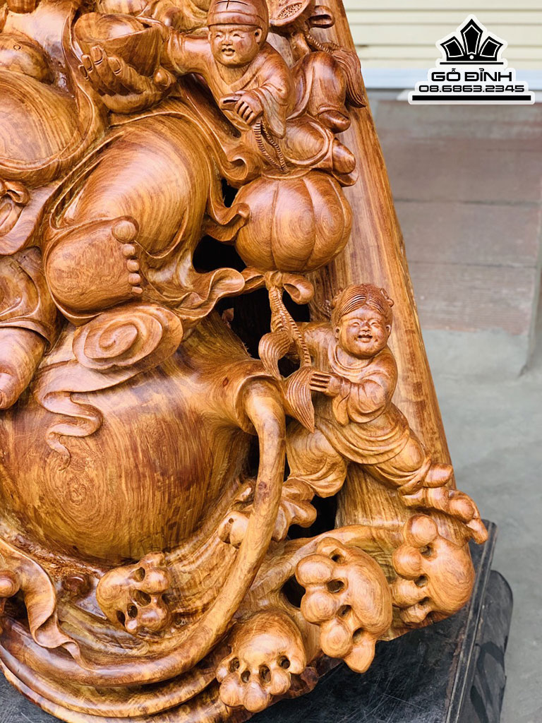 Tượng Phật Di Lặc Ngồi Hồ Lô Gỗ Hương Việt Cao 57 Ngang 67 Sâu 27 (cm) 1