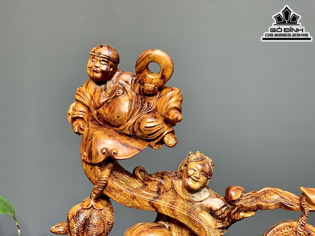 Tượng Phật Di Lặc Ngũ Phúc Gỗ Sưa Cao 35 Ngang 46 Sâu 32 (cm) 1