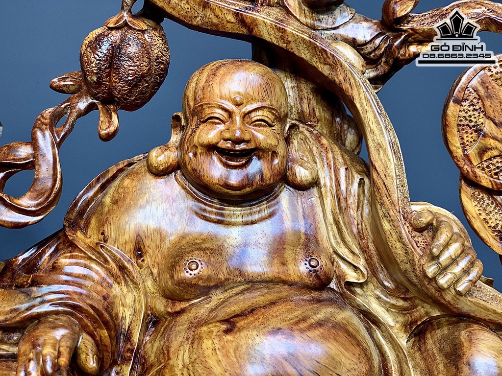 Tượng Phật Di Lặc Ngũ Phúc Gỗ Sưa Cao 35 Ngang 46 Sâu 32 (cm) 7