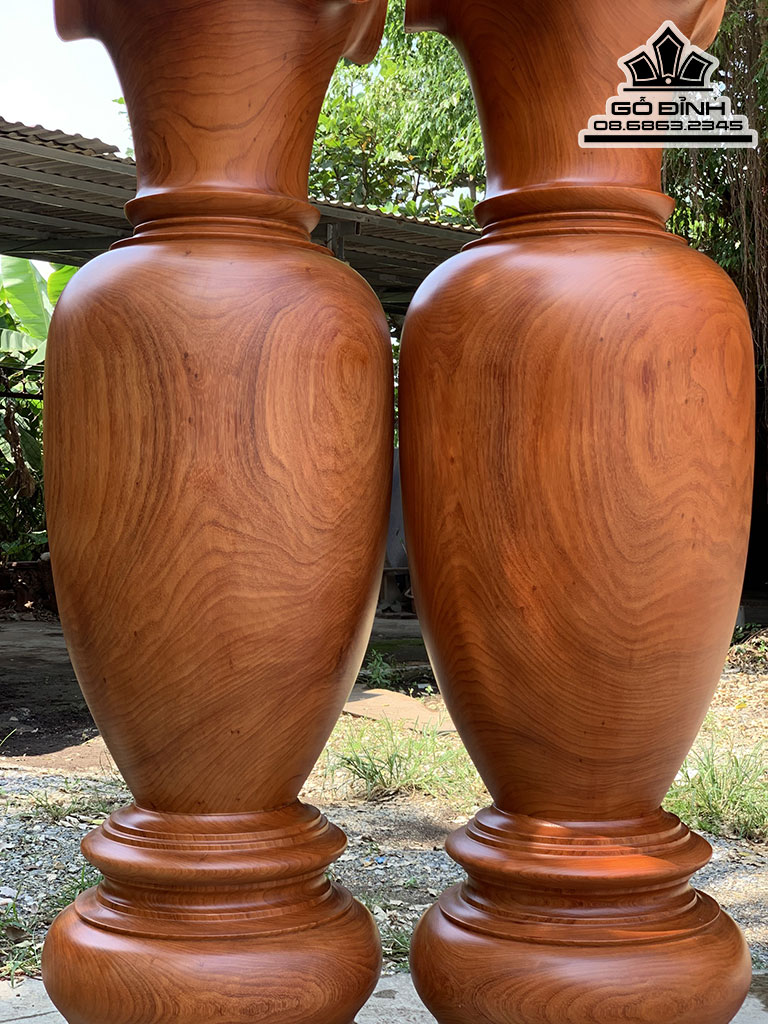 Cặp Lục Bình Gỗ Hương Nguyên Khối Cao 180 Đường Kính 54 (cm) Số 7 1