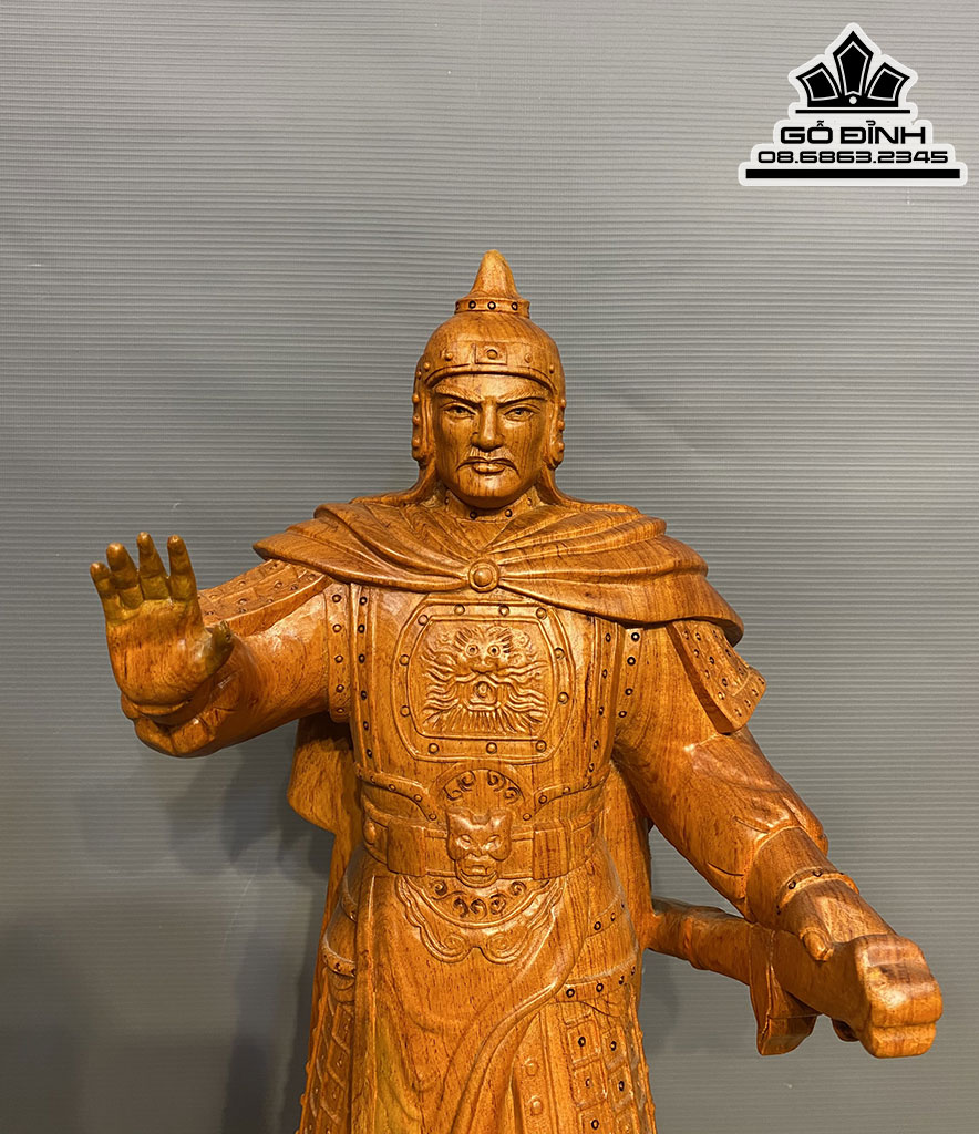 Tượng Hoàng Đế Quang Trung Gỗ Hương Đá Nguyên Khối Cao 70 Ngang 26 Sâu 21 (cm) 4