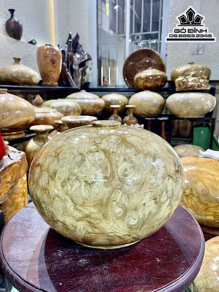 Bình Phú Quý Gỗ Nu Nghiến Cao 19 Đường Kính 31 (cm) 1