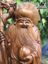 Tượng Ông Thọ Ôm Đào Tiên Gỗ Bách Xanh Cao 95 Ngang 26 Sâu 19 (cm) 3