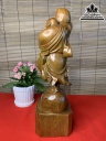 Tượng Phật Di Lặc Dâng Đào Gỗ Bách Xanh Cao 41 Ngang 12 sâu 12 (cm) 1