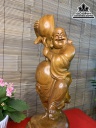 Tượng Phật Di Lặc Dâng Đào Gỗ Bách Xanh Cao 41 Ngang 12 sâu 12 (cm) 4