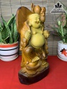 Tượng Phật Di Lặc Tài Lộc Gỗ Pơ Mu Cao 42 Ngang 24 Sâu 12 (cm) 2