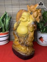 Tượng Phật Di Lặc Tài Lộc Gỗ Pơ Mu Cao 42 Ngang 24 Sâu 12 (cm) 4