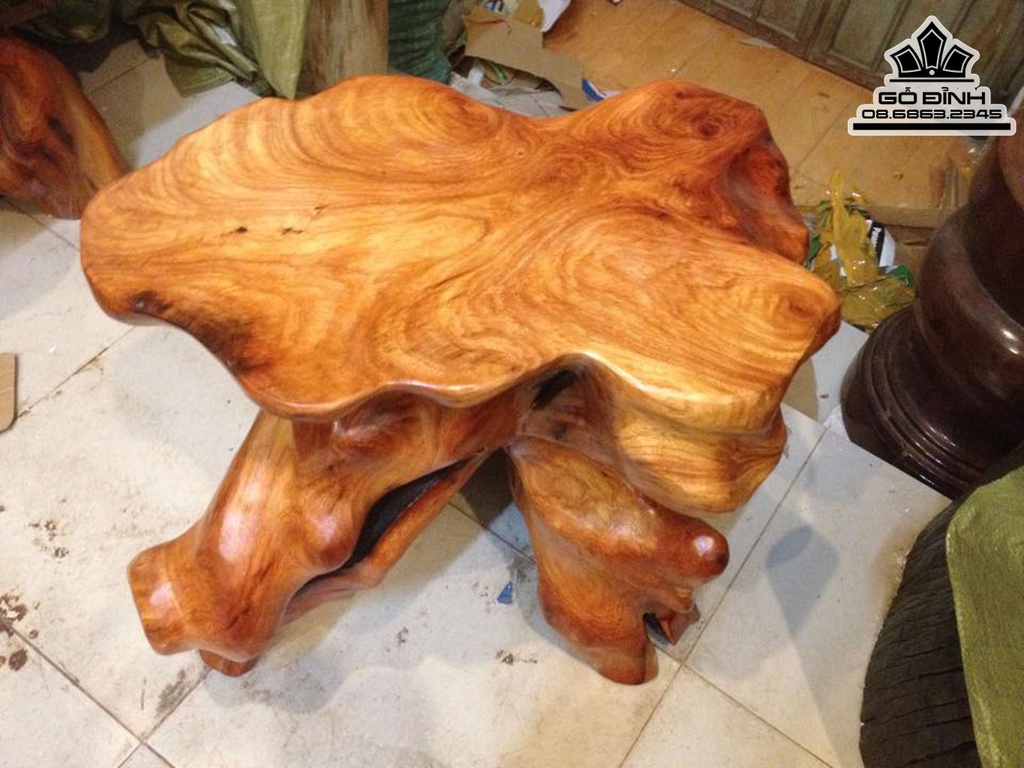 Đôn Gỗ, Đôn Gốc Cây Gỗ Cà Te Cao 51 Ngang 60 Sâu 42 Mặt 56-35 (cm) (DC161) 0