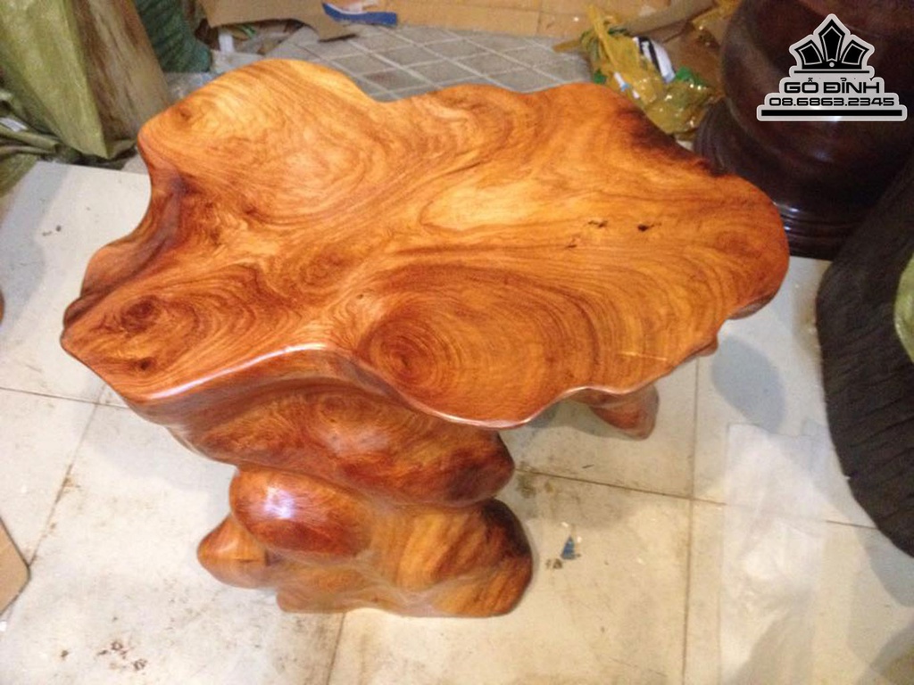 Đôn Gỗ, Đôn Gốc Cây Gỗ Cà Te Cao 51 Ngang 60 Sâu 42 Mặt 56-35 (cm) (DC161) 4
