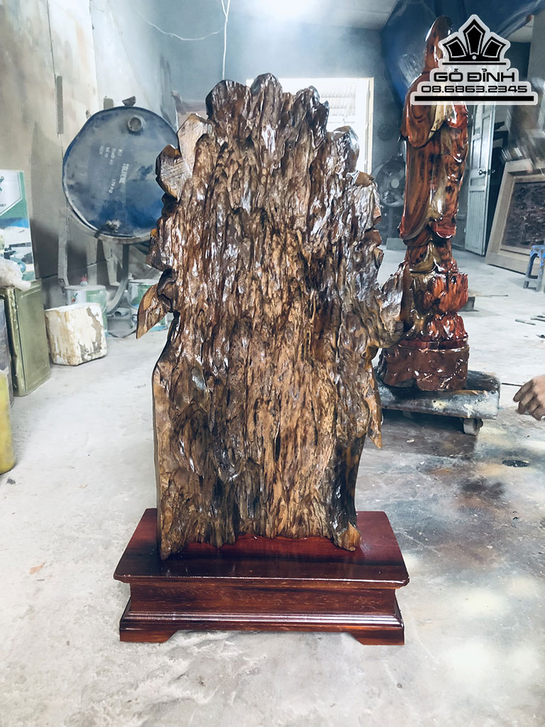 Tượng Tộc Trưởng Gỗ Lũa Dổi Cao Cao 75 NGang 40 Sâu 15 (cm) 4