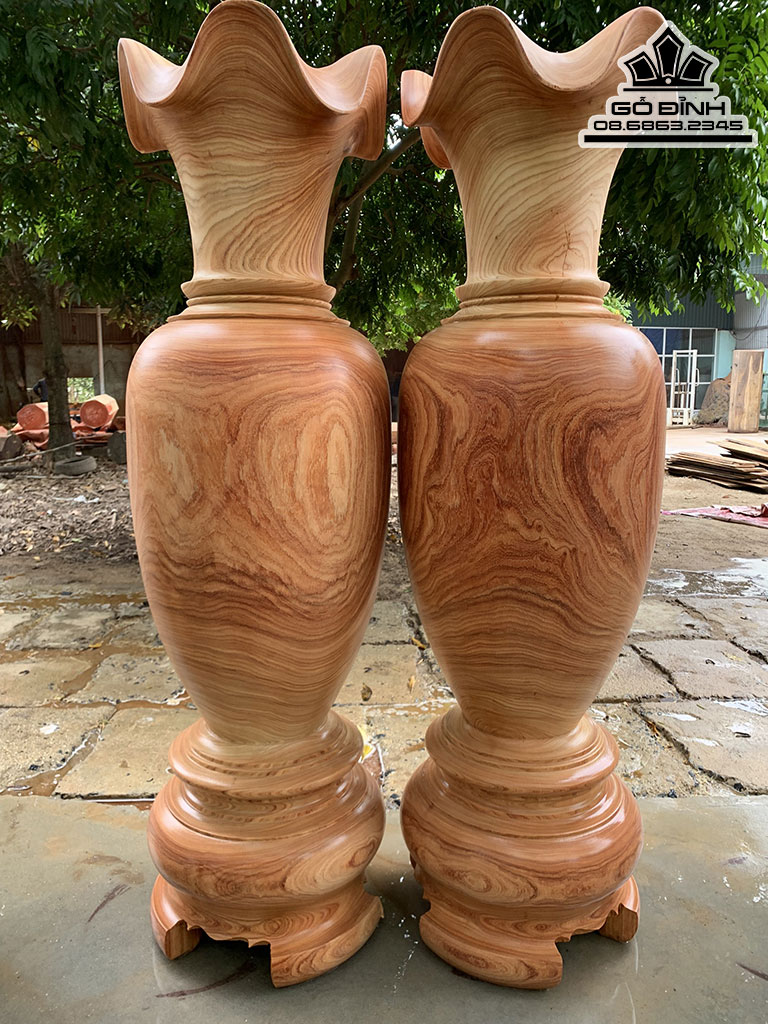 Cặp Lục Bình Gỗ Hương Đỏ Cao 190 Đường Kính 57 (cm) Số 11 0