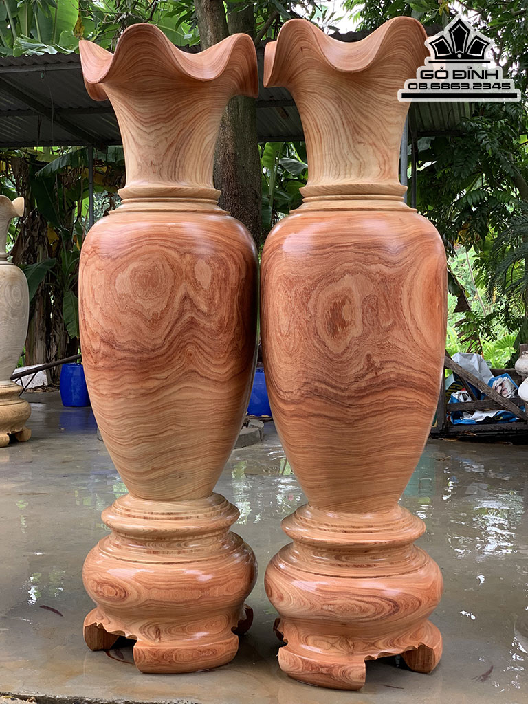 Cặp Lục Bình Gỗ Hương Đỏ Cao 190 Đường Kính 57 (cm) Số 11 2