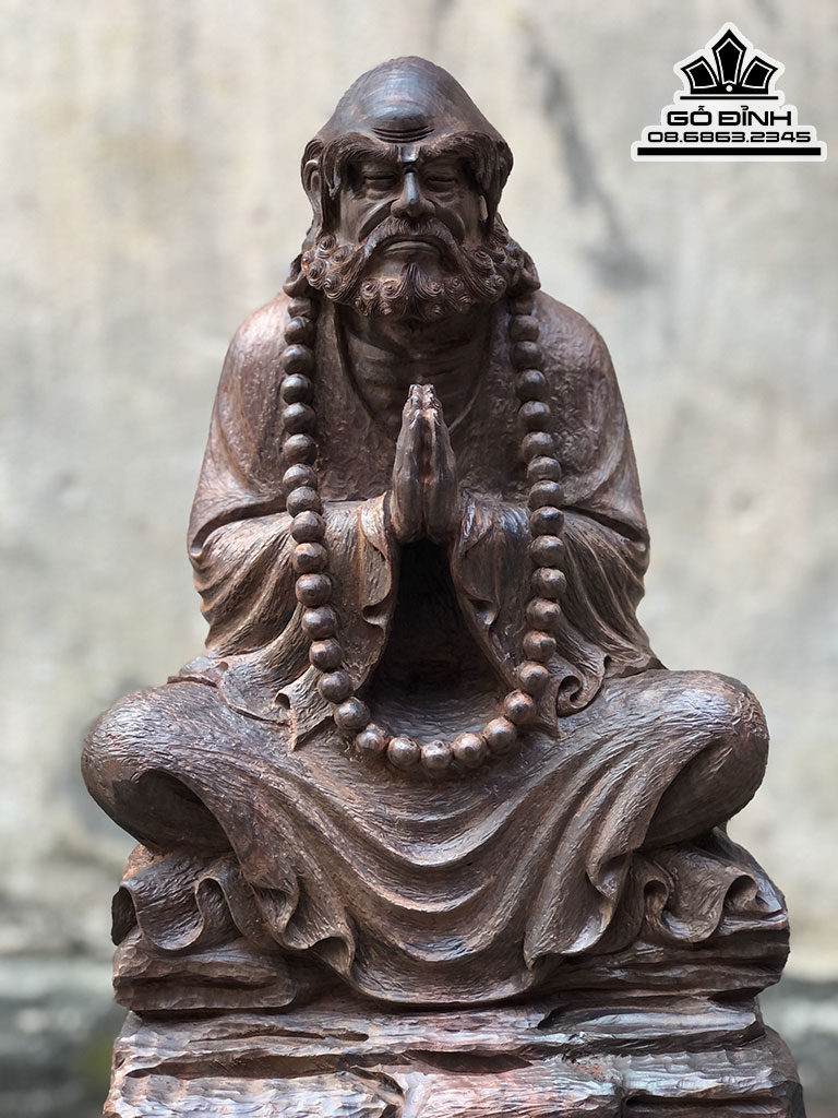 Tượng Đạt Ma Sư Tổ Ngồi Thiền Gỗ Trắc Cao 35.5 Ngang 19 Sâu 16 (cm) 3