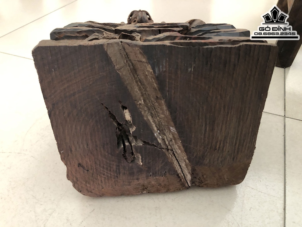 Tượng Đạt Ma Sư Tổ Ngồi Thiền Gỗ Trắc Cao 35.5 Ngang 19 Sâu 16 (cm) 5