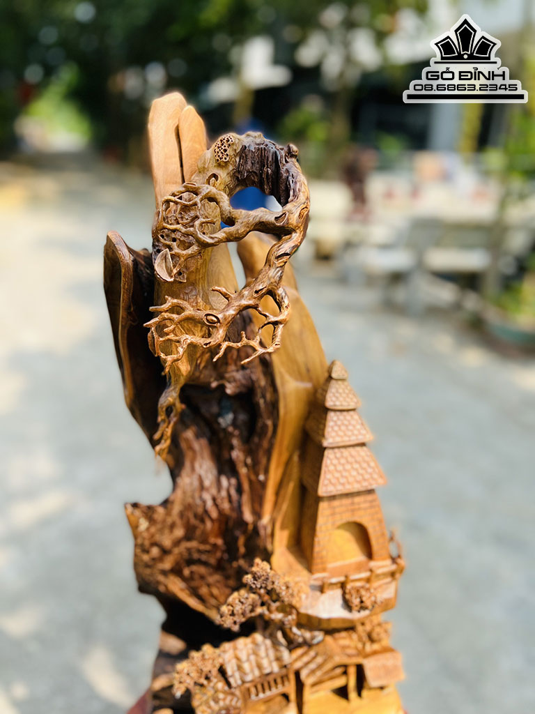 Tượng Tiểu Cảnh Gỗ Bách Xanh Cao 65 Ngang 24 Sâu 26 (cm) 0