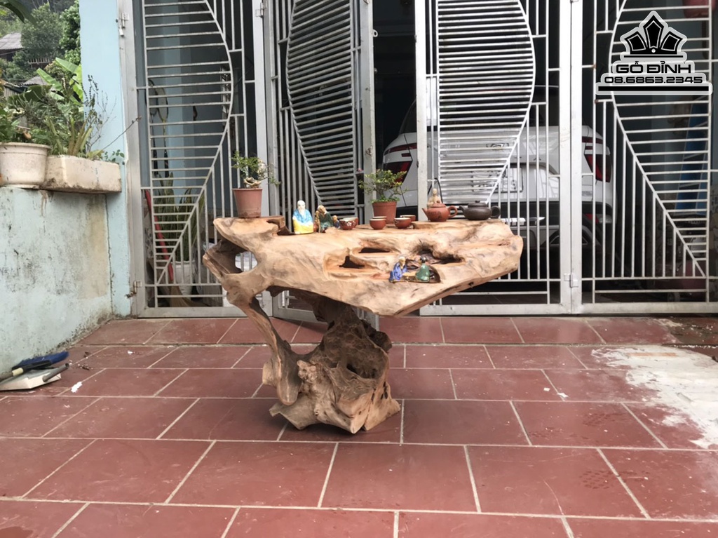 Bàn Trà Gỗ Lũa Xá Xị Nguyên Khối Cao 72 Ngang 105 Sâu 75 (cm) 3