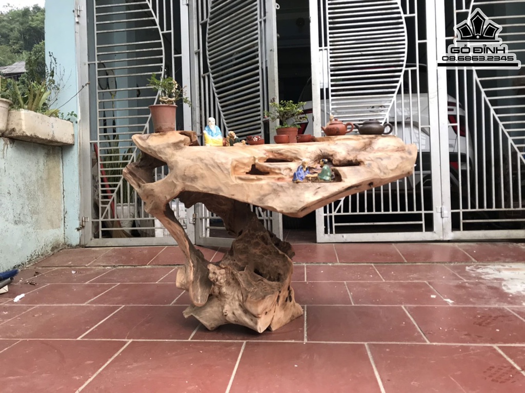 Bàn Trà Gỗ Lũa Xá Xị Nguyên Khối Cao 72 Ngang 105 Sâu 75 (cm) 4