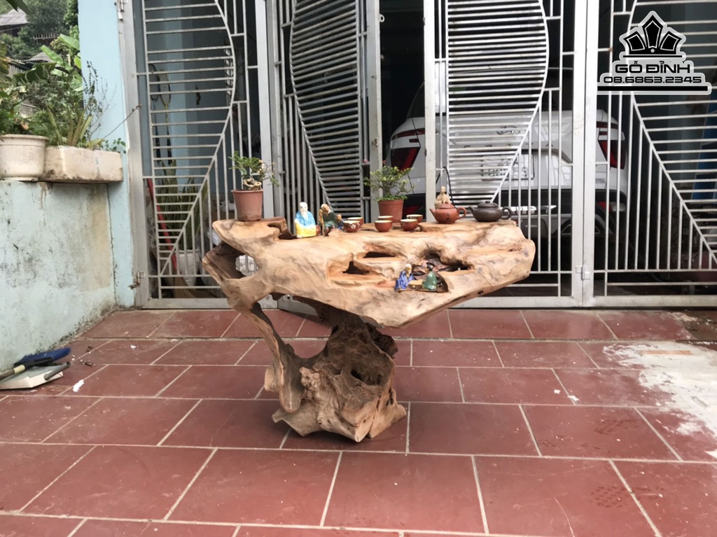 Bàn Trà Gỗ Lũa Xá Xị Nguyên Khối Cao 72 Ngang 105 Sâu 75 (cm) 5