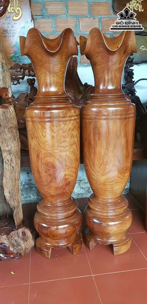Cặp Lục Bình Gỗ Hương Cao 148 Đường 37 (cm) 0