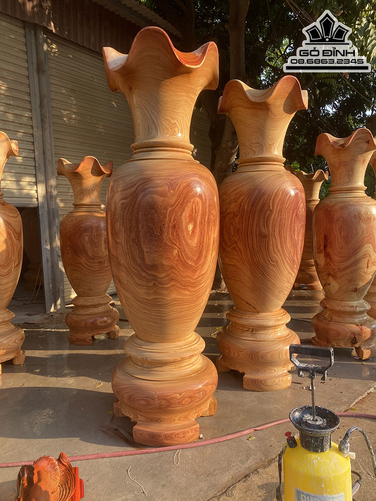 Cặp Lục Bình Gỗ Hương Cao 200 Đường Kính 62 (cm) 0