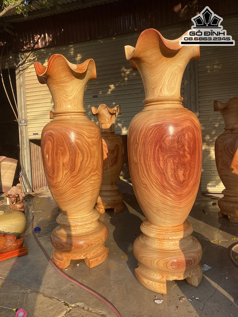 Cặp Lục Bình Gỗ Hương Cao 200 Đường Kính 62 (cm) 1