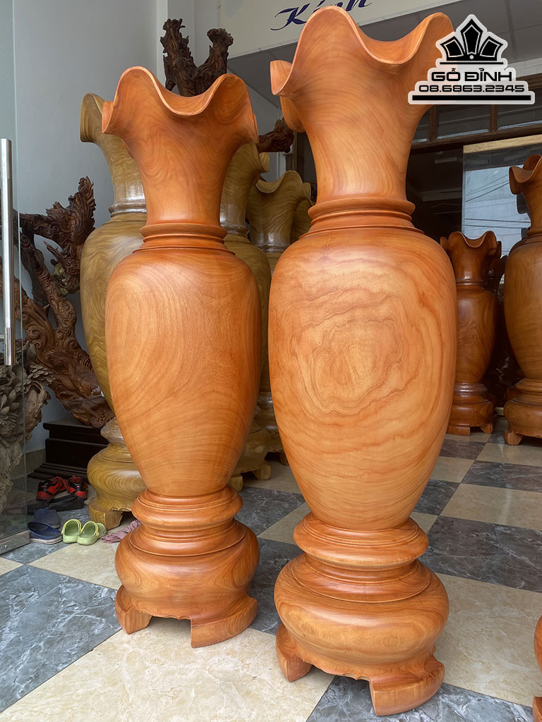 Cặp Lục Bình Gỗ Hương Cao 160 Đường Kính 46 (cm) 0