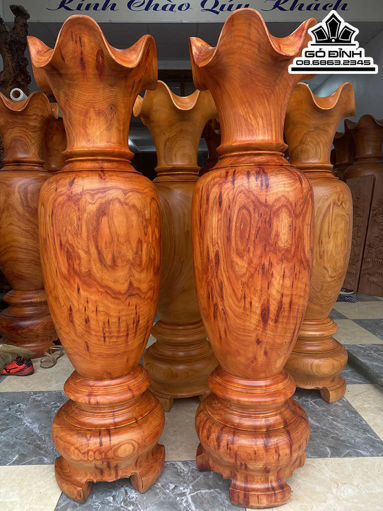 Cặp Lục Bình Gỗ Hương Cao 150 Đường Kính 42 (cm) 1