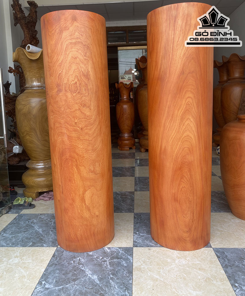 Cặp Trụ Trời Gỗ Hương Cao 180 Đường Kính 52 (cm) 0