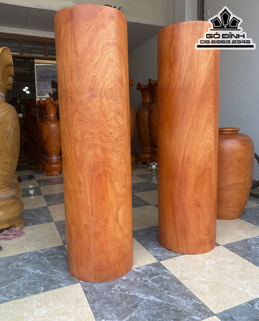 Cặp Trụ Trời Gỗ Hương Cao 180 Đường Kính 52 (cm) 1