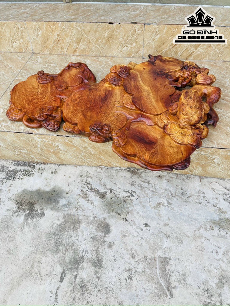 Khay Trà Nấm Linh Chi Nguyên Khối Gỗ Hương Cao 15 Dài 90 Rộng 70 (cm) 0