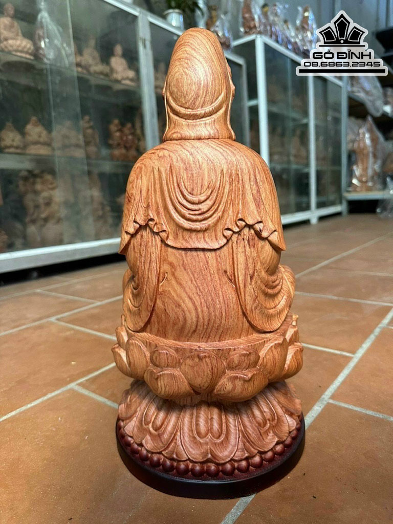 Tượng Phật Quan Âm Gỗ Hương Việt Cao 40 Ngang 19 Sâu 19 (cm) 0
